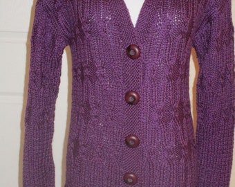 Purple Wool Blend Cardigan No. 283 - Etsy