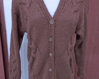 Brown wool cardigan #358