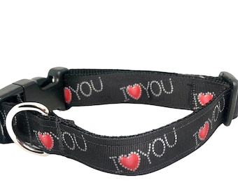 I love you Valentines Dog Collar