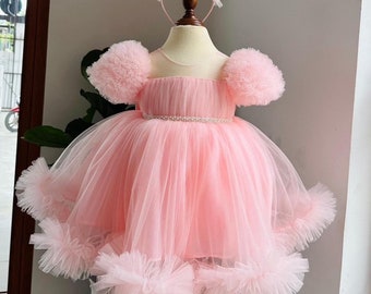 Princess Dress | Fluffy Dress | Summer Dress | Baby Fluffy Mesh Dress | Princess Dress | Tulle Dress | Fashionable Dress | Lace Baby Dress |