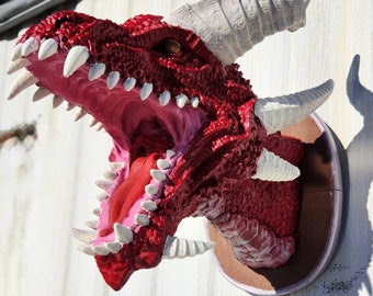 Trofeo de cabeza de dragón para montaje en pared