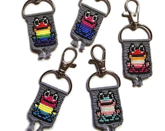 LGBTQ Pride Flag Frog Handwoven Keychain