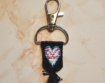 Spider Gwen Stacy Heart Handmade/Handwoven Keychain