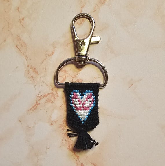 Spider Gwen Stacy Heart Handmade/Handwoven Keychain