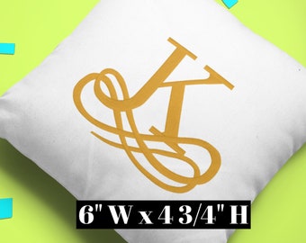 Large Machine Embroidery Letter K Design | Elegant Monogram Letter K | Embroidery Font Design File
