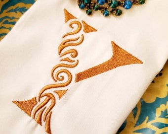 Embroidered Monogram Letter Y, Embroidery Font Design File, Machine Embroidery Design, Wedding Linen Design, Dinner Party Linen Design