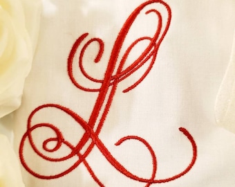 Monogram Embroidery Letter L, Elegant Embroidery Design, Embroidery Font Design File, Wedding Embroidery Font, Machine Embroidery Design