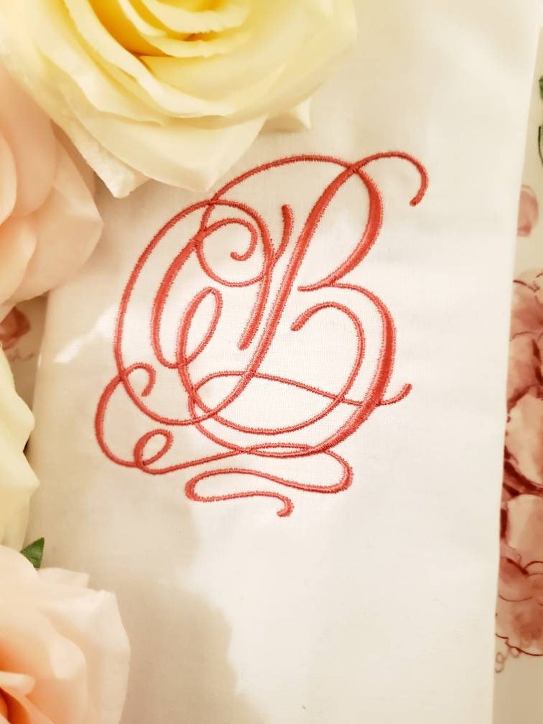 Monogram Embroidery Letter B, Elegant Embroidery Design, Embroidery