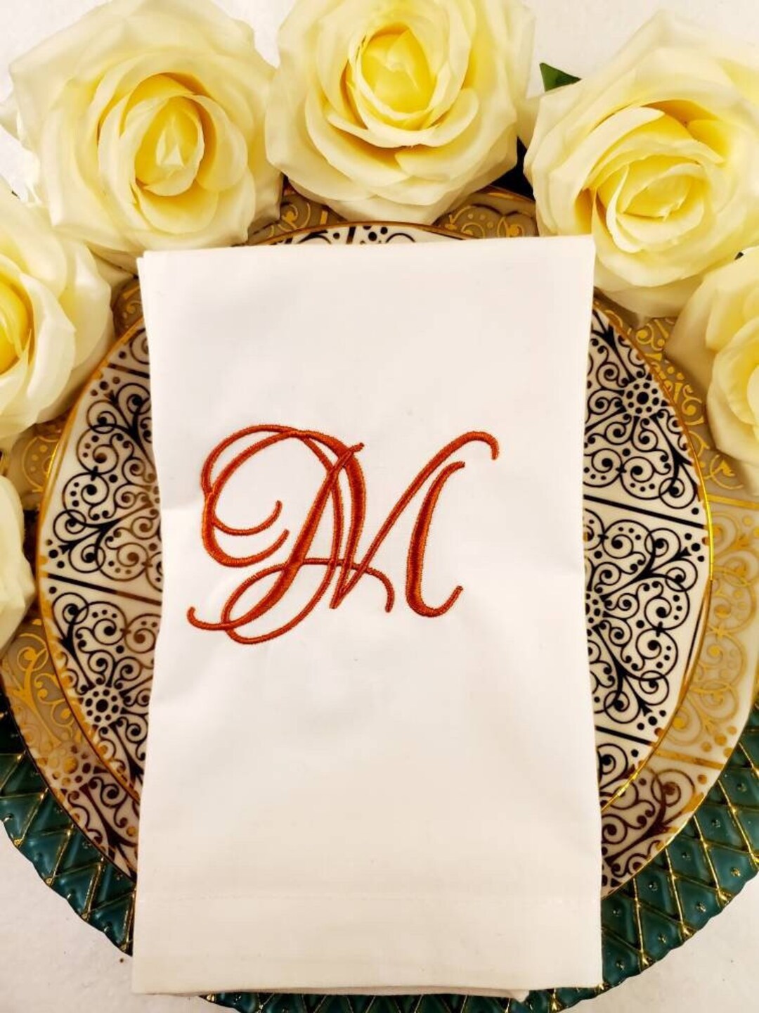 Monogram Embroidery Letter M, Elegant Embroidery Design, Embroidery