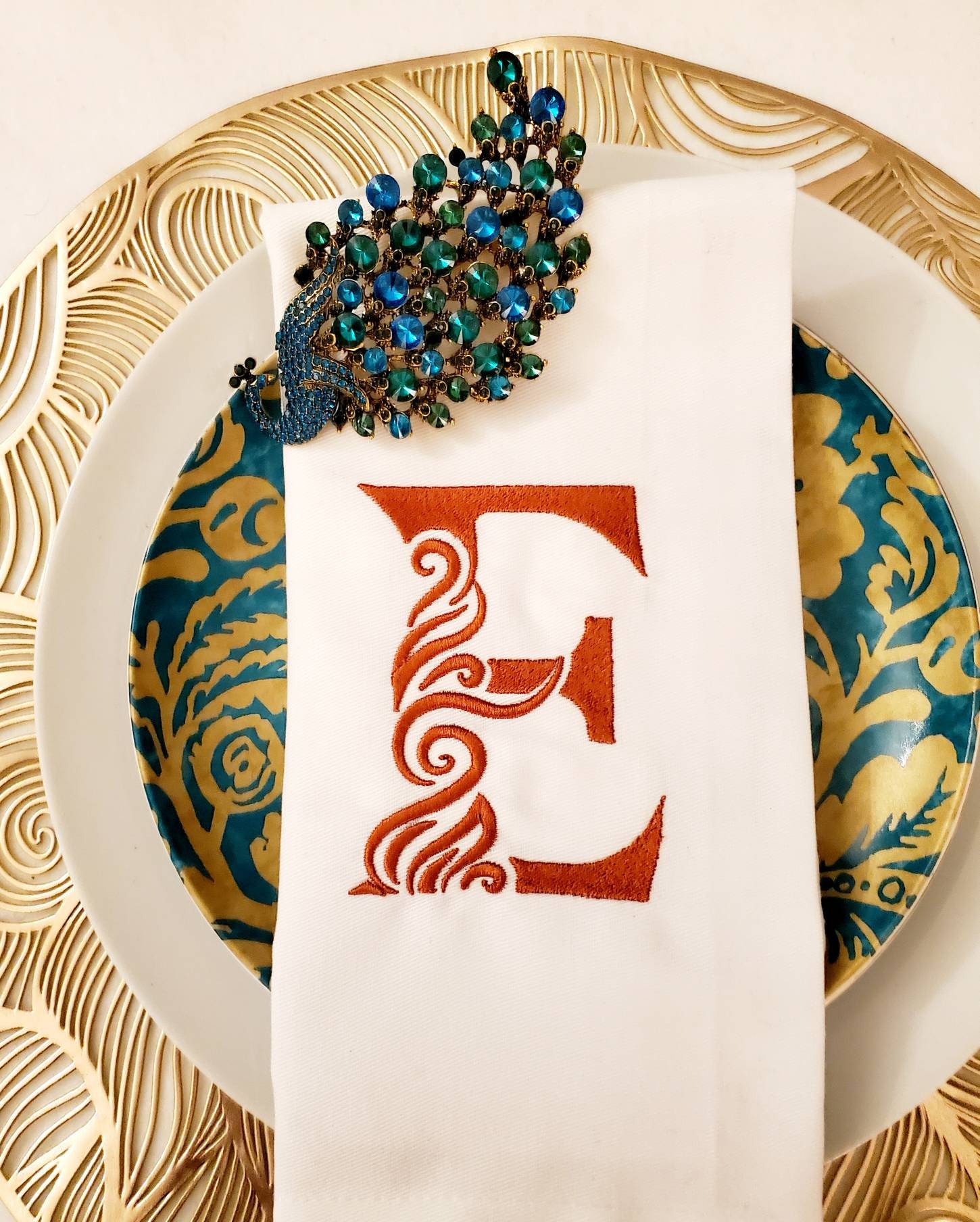 Embroidered Monogram Letter E, Embroidery Font Design File, Machine ...