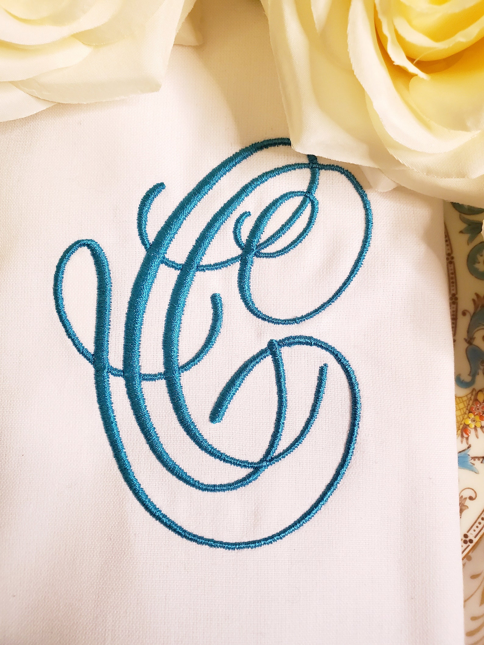 Monogram Embroidery Letter C, Elegant Embroidery Design, Embroidery ...
