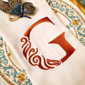 Embroidered Monogram Letter G, Embroidery Font Design File, Machine ...