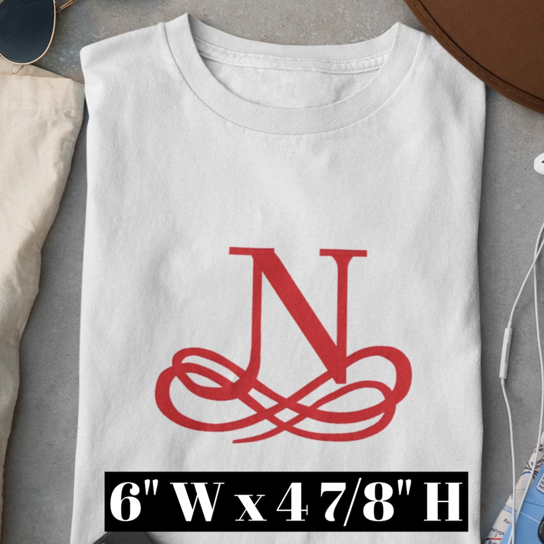 Large Machine Embroidery Letter N Design Elegant Monogram Letter N