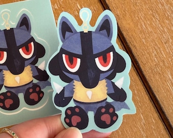 lucario plush keychain sticker | saninmint