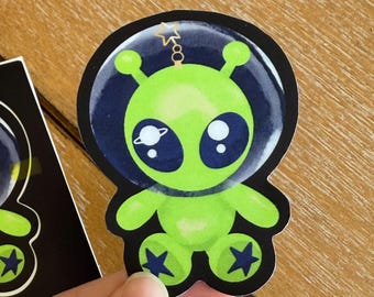 Pegatina de llavero de peluche extraterrestre / saninmint