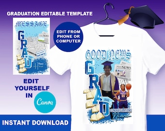 2026 Graduation T-Shirt Design, Canva Editable Template (Digital Download)