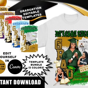 GRAD Class of 2023/2024 CANVA Editable Design, Sublimation Designs Download, Digital, Class of 2023 Design, Graduation design for t-shirt