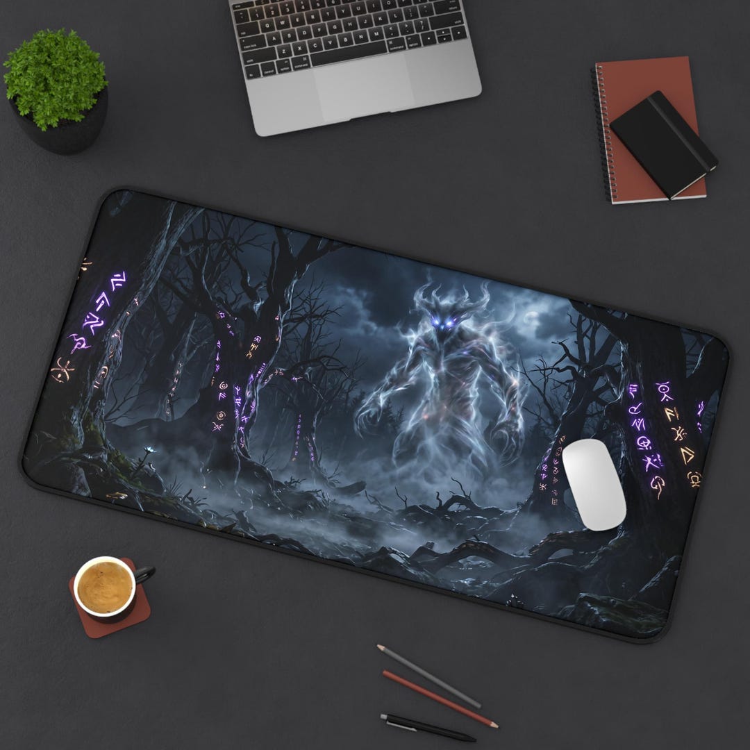 Wraith Table Mat Dark Forest Wraith Desk Mat | Haunted Rune Gaming Deskpad - Etsy