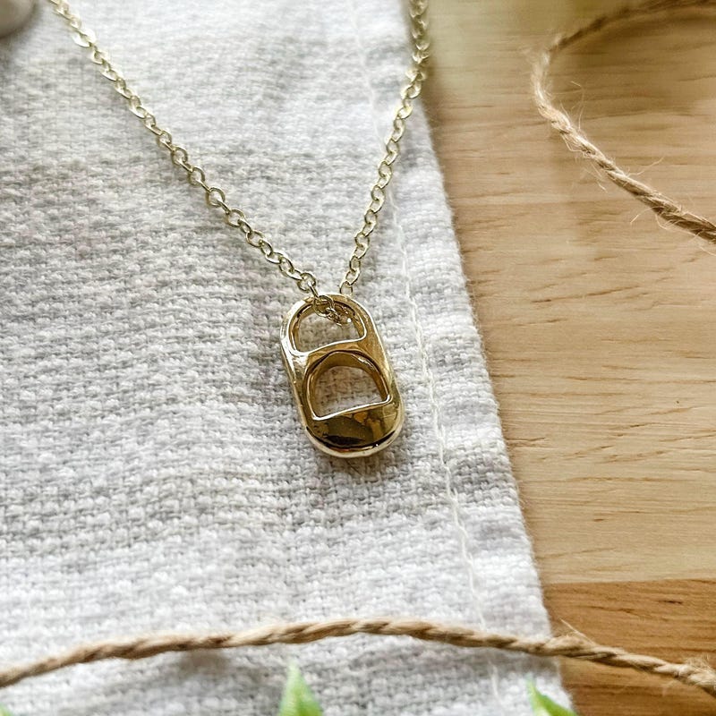 Soda Can Tab Necklace For Women & Girls - Trendy Outer Banks Sarah Style Jewelry In Gold & Silver
