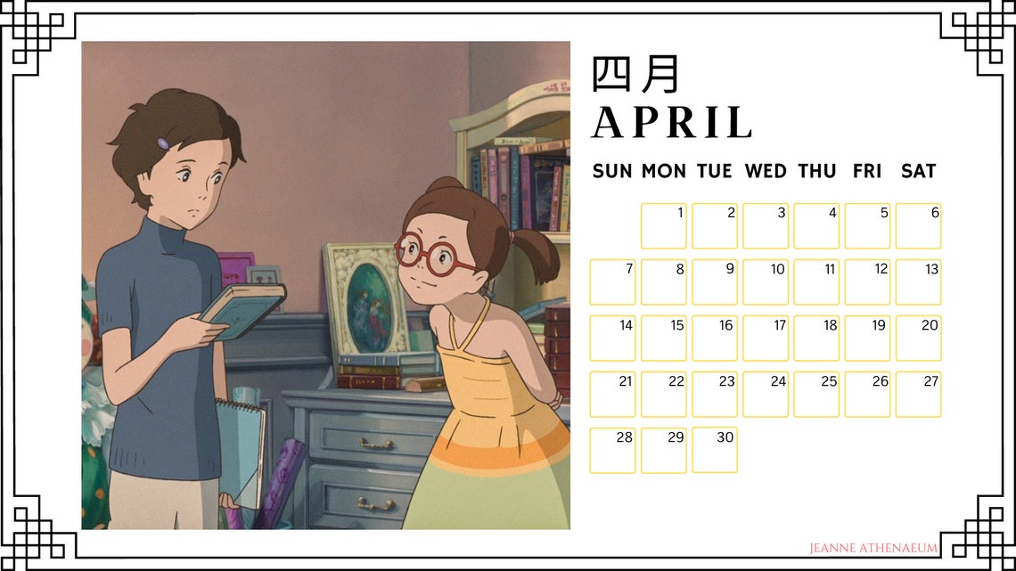 Studio Ghibli Calendar 2024 / Canva Template / Size Etsy Canada