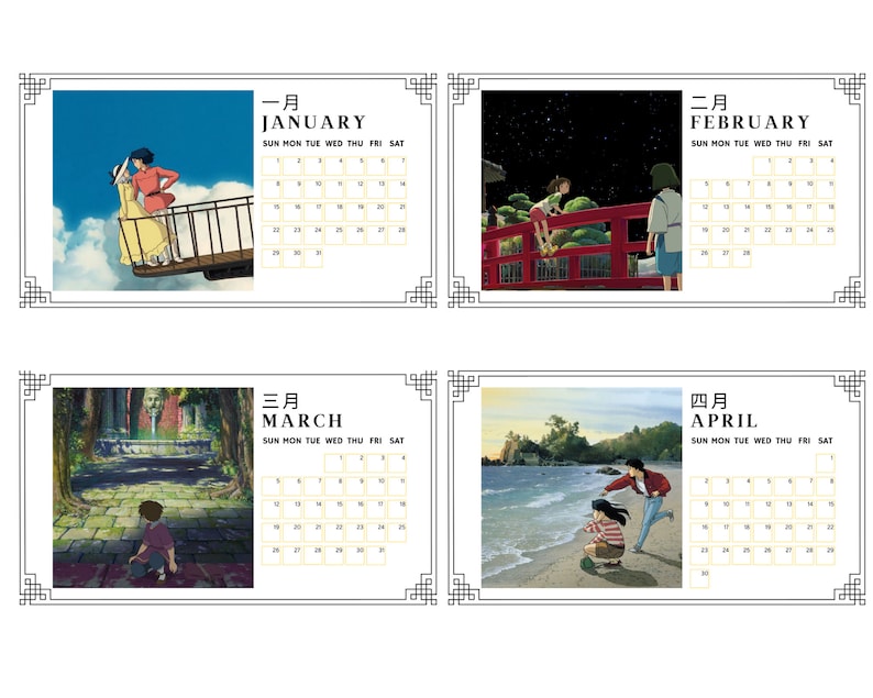 studio-ghibli-calendar-2023-canva-template-size-1920x1080-etsy-uk