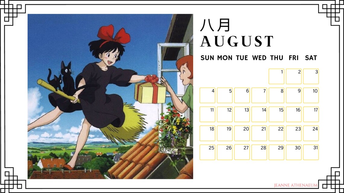 Studio Ghibli Calendar 2024 / Canva Template / Size Etsy Canada