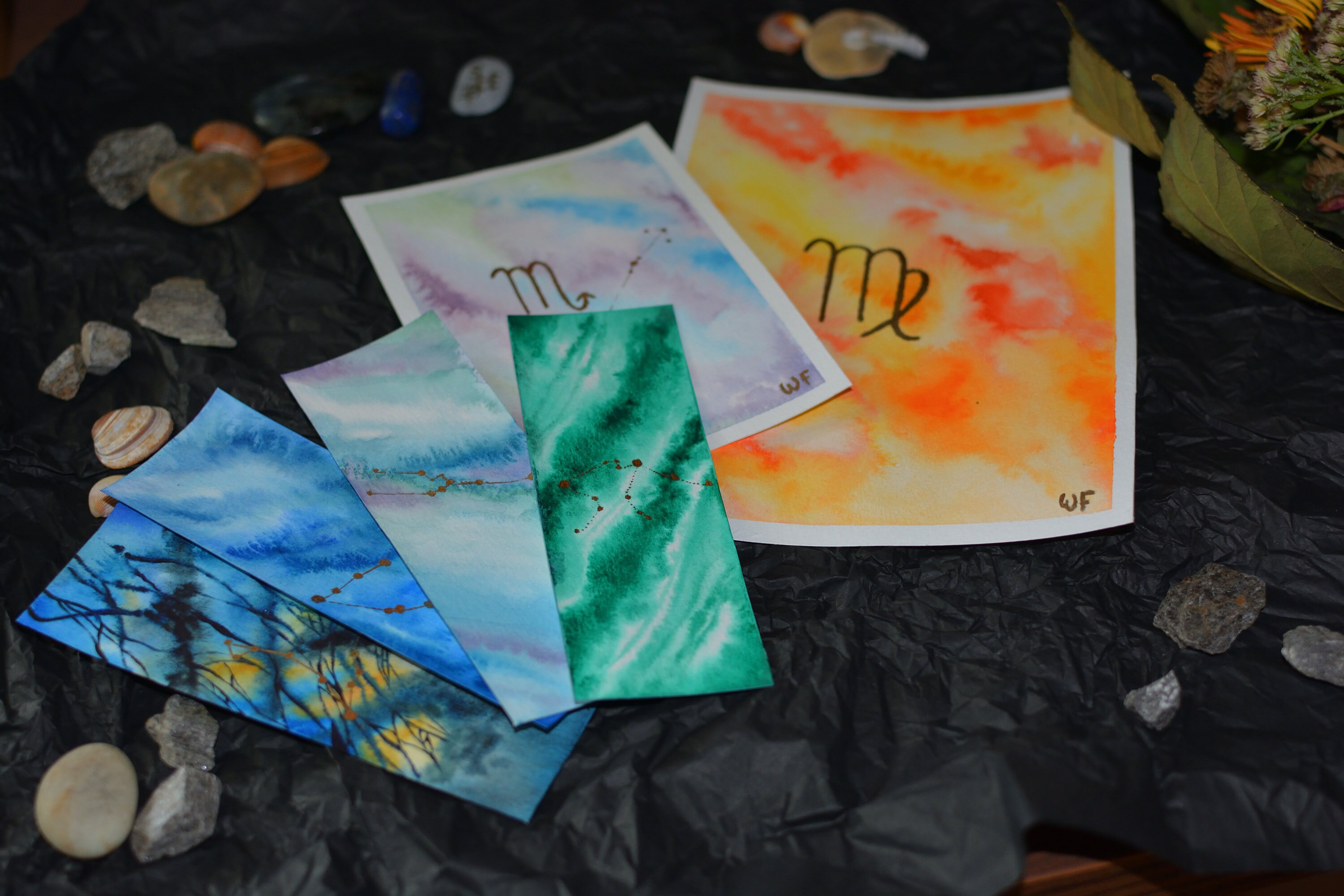 Illustrations - Marque-Page Lithothérapie, Signe Astrologique, Constellation Personnalisable