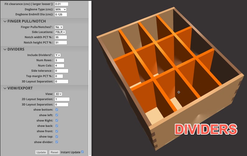 3D Box Builder Svg Design Generator Dxf Laser Cnc Cad Custom Laser Cut Files SVG Flip