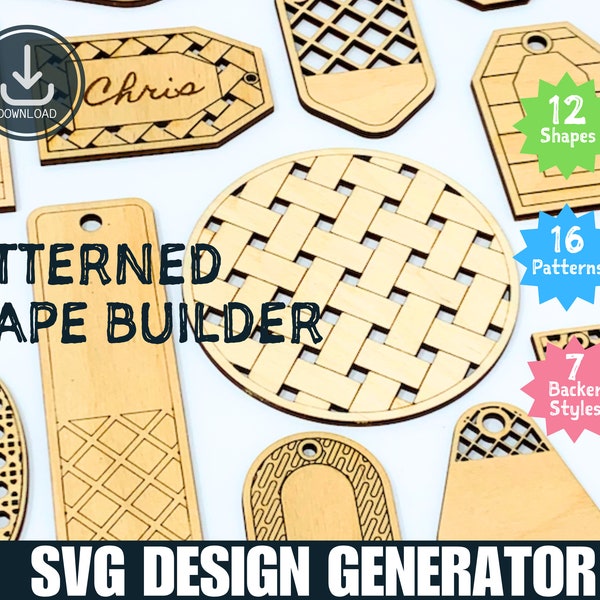 svg design generator, custom shapes, custom pattern, svg cut files, svg laser, rattan pattern, bookmarks, gift tags