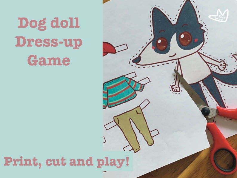 Paper Doll Dog Dress up Game Kid Activity Montessori Etsy