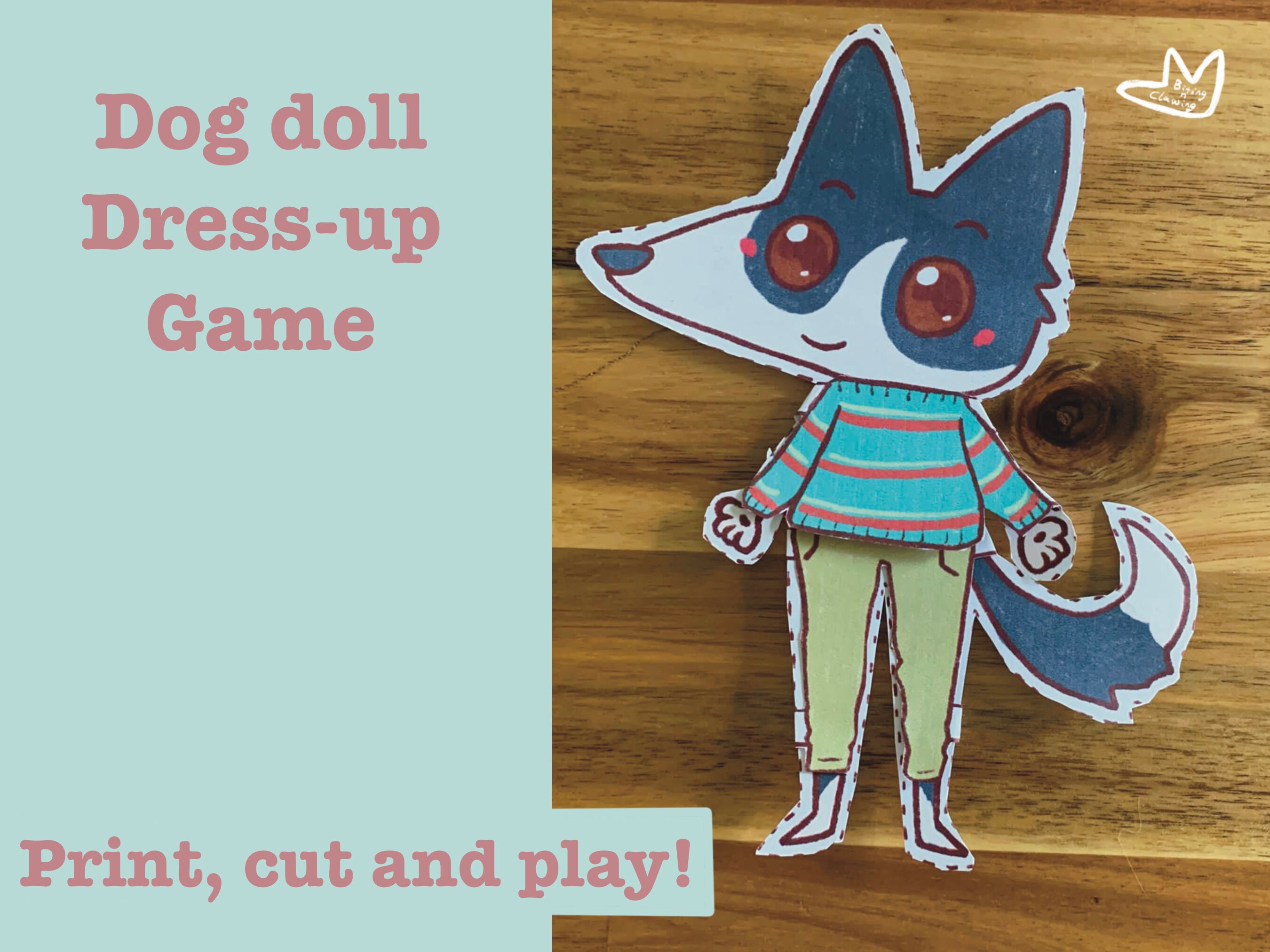 Paper Doll Dog Dress up Game Kid Activity Montessori Etsy