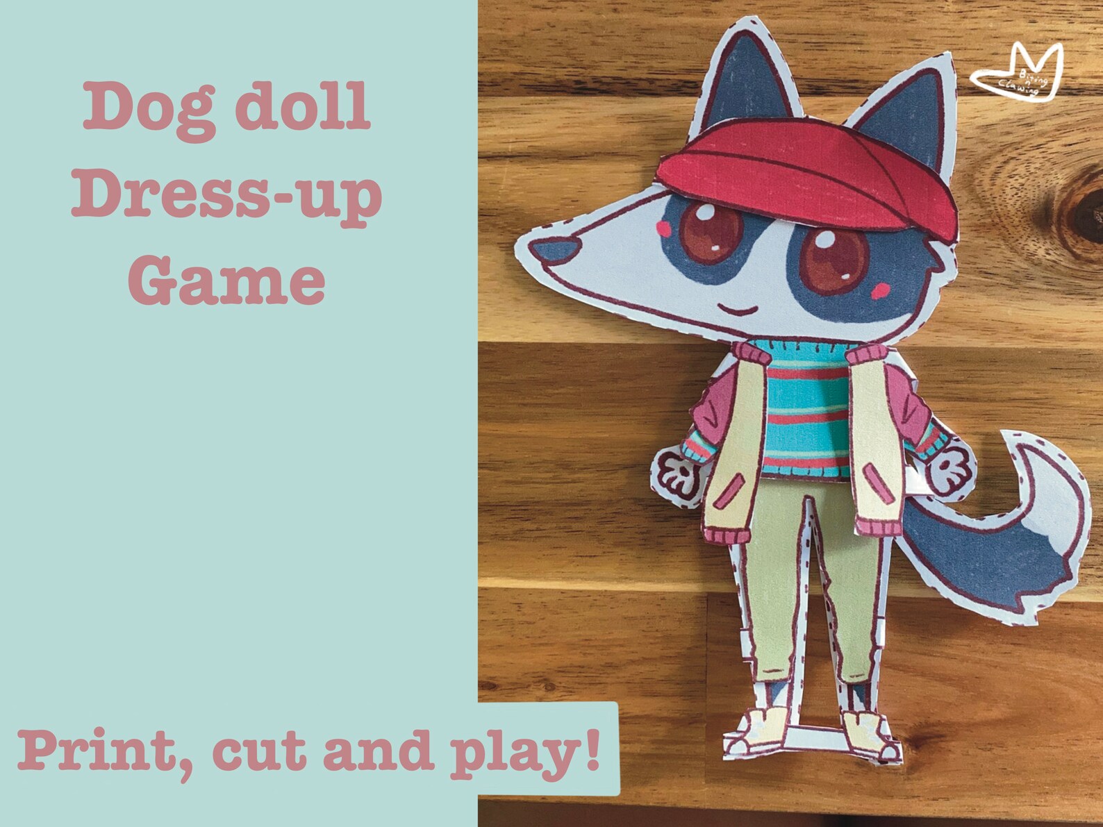 Paper Doll Dog Dress up Game Kid Activity Montessori Etsy