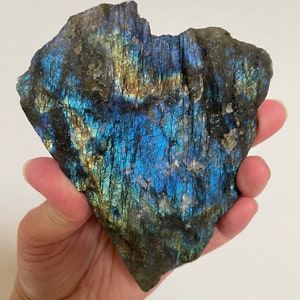 FLASHY Half Polished, Raw Labradorite - New Moon Intentions, Awakening, Tranquility, Transformation, New Beginnings