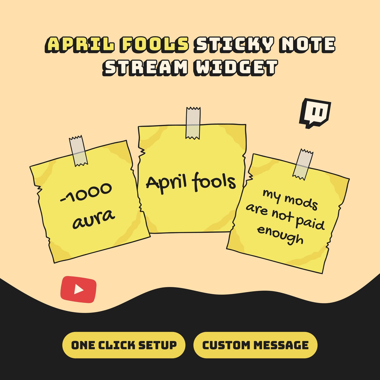April 4th Sticky Note WIDGET Sticky Note / April Fools for Twitch and Youtube | Compatible ...