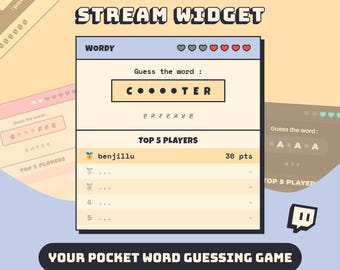 Widget Wordy para Twitch y YouTube | Juego de adivinanzas de palabras compatible con OBS y Streamlabs