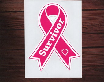 Cancer Survivor Pink Ribbon Decal