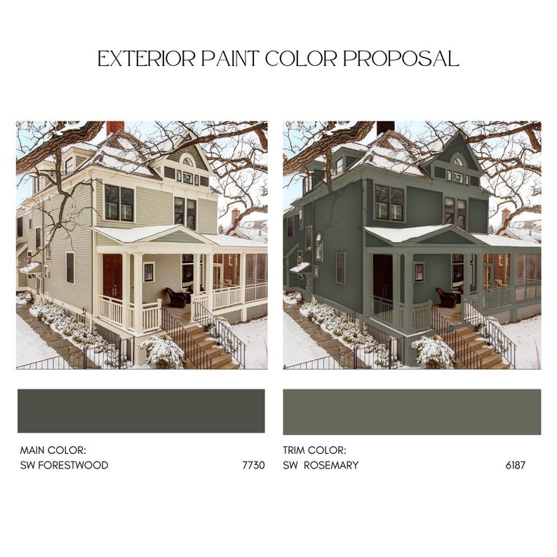 Exterior Paint Mock up and Selection Package Custom Paint Palette for