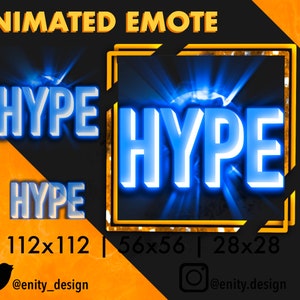 Animated Emote Blue Hype | Twitch HYPE emote | Streamer emote | Blue Emote | Glow Animated Emote | Animated Text Emote | Instant download