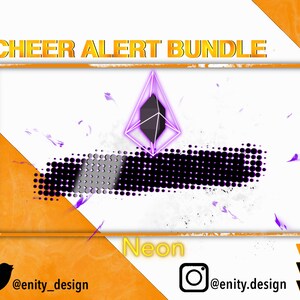 Animated Neon Twitch Cheer Alerts | Stream Overlay Bundle (instant ...