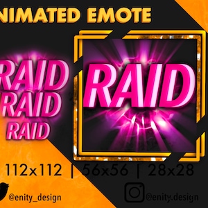 Animated Emote Pink Raid | Twitch raid emote | Streamer emote | Pink Emote | Glow Animated Emote |Animated Emote Cute | Instant download