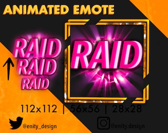 Animated Emote Pink Raid | Twitch raid emote | Streamer emote | Pink Emote | Glow Animated Emote |Animated Emote Cute | Instant download