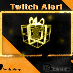 Twitch Alert Gold Gifted Sub | Gold Animated Twitch Alert | Stream Alert Subgift | Glow | Stream Alert Yellow | Instant donwload
