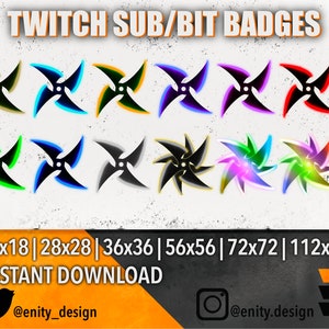 Sub badges Throwing Star | Bit badges Throwing Star | Sub/Bit Badges for Twitch | Ninja Streamer badges | Instant Download