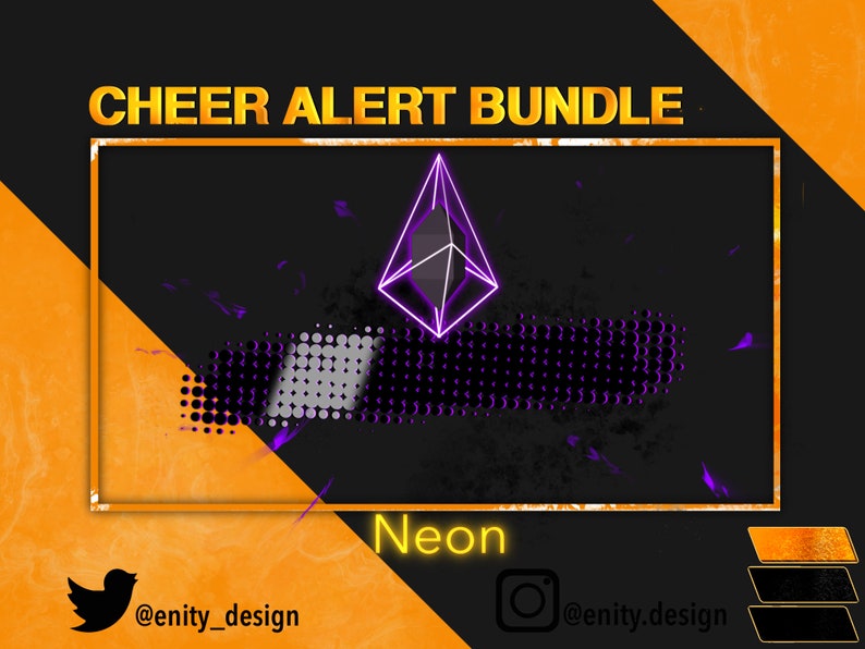 Animated Neon Twitch Cheer Alerts | Stream Overlay Bundle (instant ...