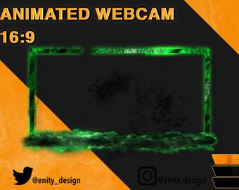 Twitch Animated Camera Overlay | Monster Gate | Monster Webcam Overlay | Twitch overlay | green neon webcam overlay | instant download