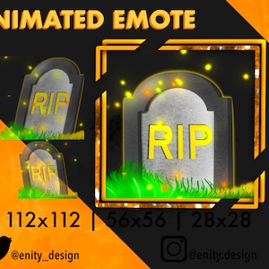 Animted RIP Twitch Emote | Dancing Rip Twitch Emote | Dancing Grave Twitch Emote | Animierte Emote | Lustige Emote | Twitch Emote Cute | Glow