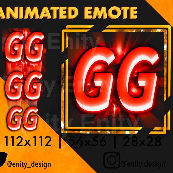 Animated Emote Red GG | Twitch Emotes Good Game | Discord Emotes | Instant download
