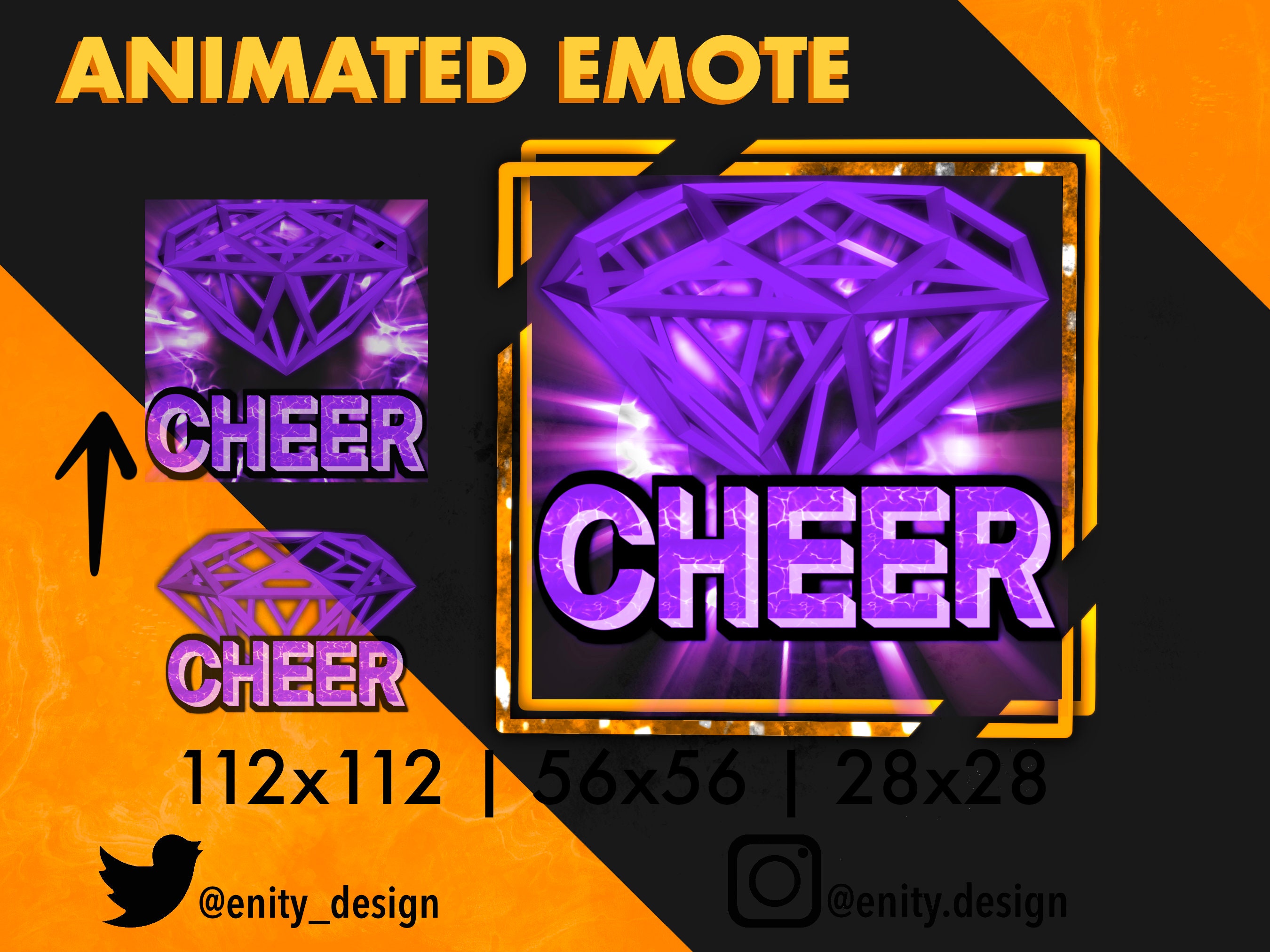 Animated Emote Cheer Twitch Cheer Emote Streamer Emote Purple Emote