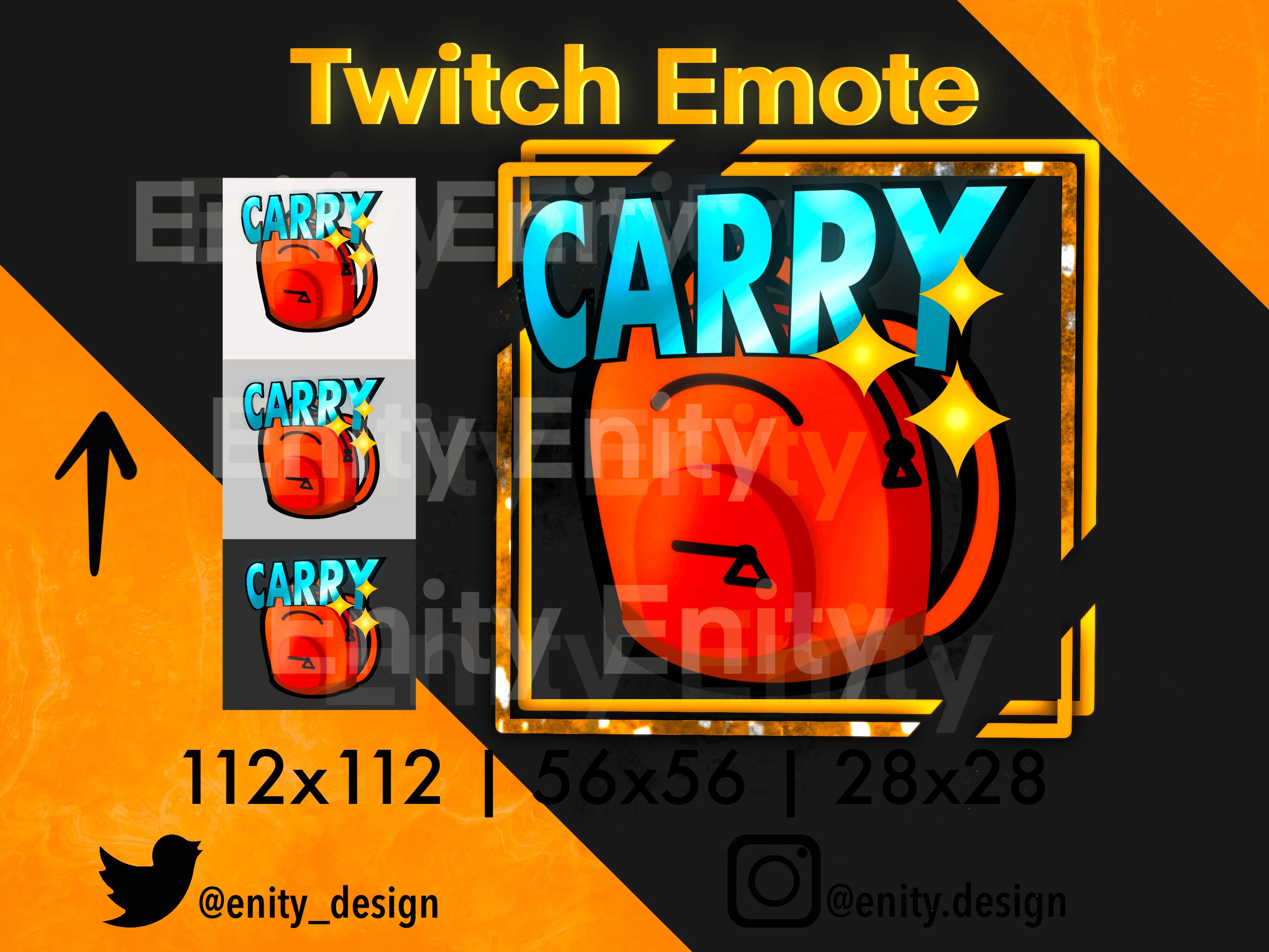 Twitch Emote Carry Text Emote Carry Backpack Emote Static Emote Instant