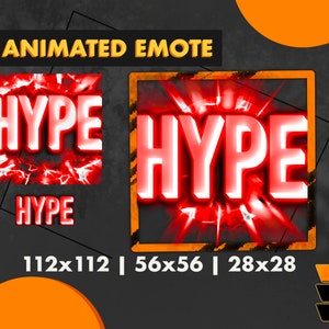 Animiertes Red Hype Emote für Twitch und Discord | Rotes Text Emote | Hype GIF | Rot GIF | Sofort Download